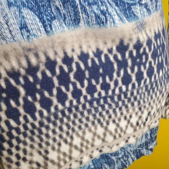 Chico’s Blue Patterned Open Front Cardigan Size Small - Picture 6 of 9